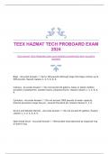 TEEX HAZMAT TECH PROBOARD EXAM 2024|VERIFIED|GUARANTEED WITH ACCURATE ANSWERS