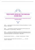 TEEX ROPE RESCUE TECHNICIAN EXAM 2024 WITH GUARANTEED ACCURATE ANSWERS|VERIFIED