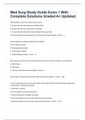 Med Surg Study Guide Exam 1 With Complete Solutions Graded A+ Updated.