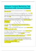 Hubspot Content Marketing Test Questions with Correct Answers 