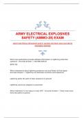 ARMY ELECTRICAL EXPLOSIVES SAFETY (AMMO-28) EXAM 2024|ACCURATE ANSWERS|VERIFIED