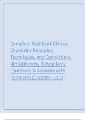 Complete Test Bank Clinical Chemistry Principles, Techniques, and Correlations 9th Edition by Bishop Fody Questions & Answers with rationales (Chapter 1-31)