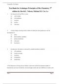 Test Bank for Lehninger Principles of Bio Chemistry 7 th edition by David L. Nelson, Michael M. Cox A+