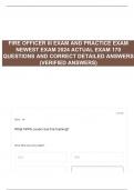 FIRE OFFICER III EXAM AND PRACTICE EXAM NEWEST EXAM 2024 ACTUAL EXAM 170 QUESTIONS AND CORRECT DETAILED ANSWERS (VERIFIED ANSWERS) 