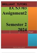 ECS3703 Assignment 2 (COMPLETE ANSWERS) Semester 2 2024 - DUE August 2024 ; 100% TRUSTED Complete, trusted solutions and explanations. 