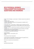 BYU PHYSICAL SCIENCE FINAL/EXEMPTION EXAM WITH QUESTIONS AND ANSWERS