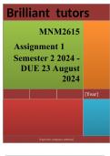 MNM2615 Assignment 1 (COMPLETE ANSWERS) Semester 2 2024 - DUE 23 August 2024 ; 100% TRUSTED Complete, trusted solutions and explanations. .