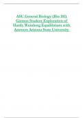 ASU General Biology (Bio 181)  Gizmos Student Exploration of  Hardy Weinberg Equilibrium with Answers Arizona State University 