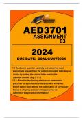 AED3701 ASSIGNMENT 03 DURATION: 29JULY TO 20AUGUST 2024