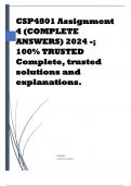 CSP4801 Assignment 4 (COMPLETE ANSWERS) 2024 -; 100% TRUSTED Complete, trusted solutions and explanations. 