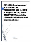 AUI4862 Assignment 3 (COMPLETE ANSWERS) 2024 - DUE 8 August 2024 ; 100% TRUSTED Complete, trusted solutions and explanations