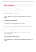 HSA 3104 quiz 1 Questions And Answers With Verified Solutions Graded A+