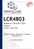 LCR4803 Assignment 1 (DETAILED ANSWERS) Semester 2 2024 - DISTINCTION GUARANTEED