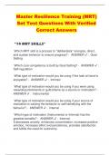 Master Resilience Training (MRT) Set Test Questions With Verified  Correct Answers