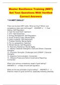 Master Resilience Training (MRT)  Set Test Questions With Verified  Correct Answers *14 MRT SKILLS*