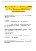 Master Resilience Training (MRT)  Set Test Questions With Verified  Correct Answers
