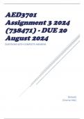 AED3701 Assignment 3 2024 (738471) - DUE 20 August 2024