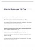 Chemical Engineering 1100 Final Exam Questions and Answers