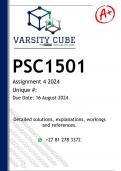 PSC1501 Assignment 4 (DETAILED ANSWERS) 2024 - DISTINCTION GUARANTEED 