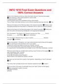  INFO 1010 Final Exam Questions and 100% Correct Answers