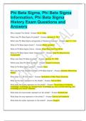 Phi Beta Sigma, Phi Beta Sigma Information, Phi Beta Sigma History Exam Questions and Answers 