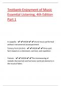 Testbank-Enjoyment of Music Essential Listening, 4th Edition Part 1