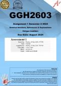 GGH2603 Assignment 1 QUIZ  (COMPLETE ANSWERS) Semester 2 2024 