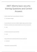 ABST Alberta basic security  training Questions and Correct  Answers