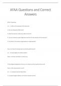 AFAA Questions and Correct  Answers