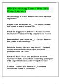 UTA Microbiology Exam 1 With 100% Correct Answers  2024