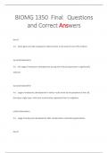 BIOMG 1350 Final Questions  and Correct AnswersBIOMG 1350 Final Questions  and Correct Answers