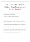 BNSF Conductor New Hire  Student Guide Questions and  Correct Answers