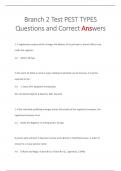 Branch 2 Test PEST TYPES Questions and Correct Answers