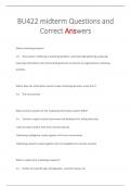 BU422 midterm Questions and  Correct Answers