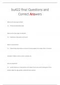 bu422 final Questions and  Correct Answers