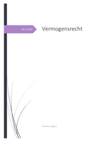 Samenvatting vermogensrecht