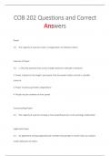 COB 202 Questions and Correct  Answers