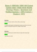 Exam 3: NSG320 / NSG 320 (Latest Update 2024 / 2025) Adult Health Nursing I Exam | Questions and Verified Answers | 100% Correct | Grade A - GCU