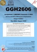 GGH2606 Assignment 1 (REPORT COMPLETE ANSWERS) Semester 2 2024