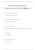 COB 300 Presentation Questions and Correct Answers