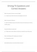 Driving TS Questions and  Correct Answers