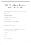 EMS 202 midterm Questions  and Correct Answers