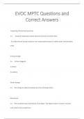 EVOC MPTC Questions and  Correct Answers