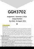 GGH3702 Assignment 1 (ANSWERS) Semester 2 2024 - DISTINCTION GUARANTEED