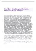 Final Exam Case Study on Alcoholism Practice 2024-2025 graded A+