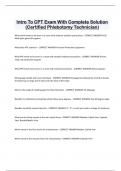 Phlebotomy Technician (CPT) Study Guide Exam With Elaborated Question & Answer (2024-2025)