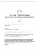 FNP LEIK PRACTICE EXAM WITH GUARANTEED COMPLETE ANSWERS|VERIFIED