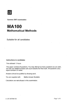 ma100 exam 2007