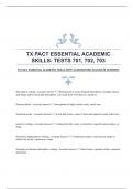 TX PACT ESSENTIAL ACADEMIC SKILLS WITH GUARANTEED ACCURATE ANSWERS