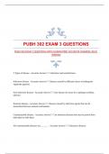 PUBH 302 EXAM 3 QUESTIONS WITH GUARANTEED ACCURATE ANSWERS 2024|VERIFIED